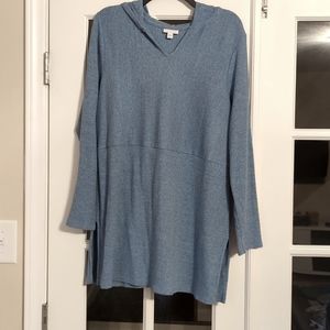 EUC J. Jill Hooded Ribbed Knit Tunic Sweater Size Large